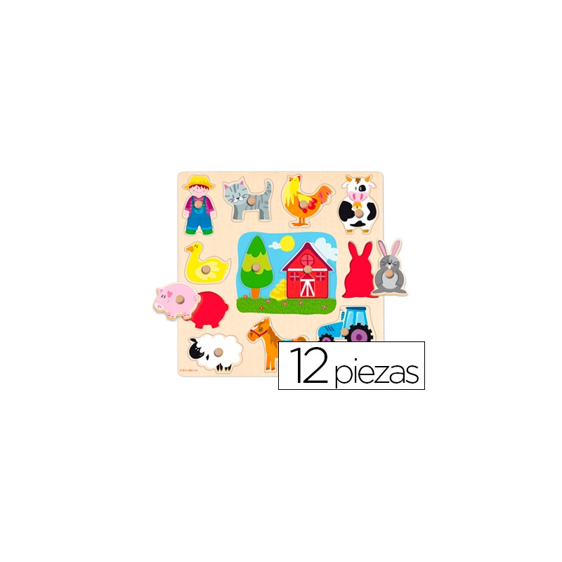 PUZZLE DISET SILUETAS GRANJA 12 PIEZAS