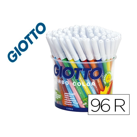 ROTULADOR GIOTTO TURBO COLOR BOTE DE 96 UNIDADES 12 COLORESPOR 8 UNIDADES DE CADA COLOR LAVABLES CON