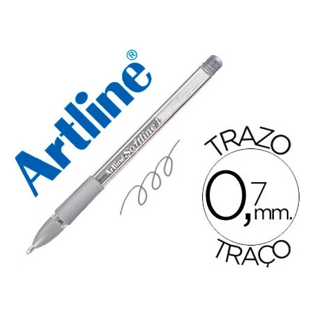 BOLIGRAFO ARTLINE 1900 SOFTLINE TINTA ACEITE METALICO PLATA