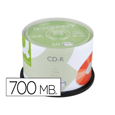 CD-R Q-CONNECT CAPACIDAD 700MBDURACION 80MIN VELOCIDAD 52X