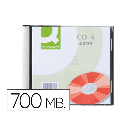 CD-R Q-CONNECT CAPACIDAD 700MB DURACION 80MIN VELOCIDAD 52X CAJA SLIM