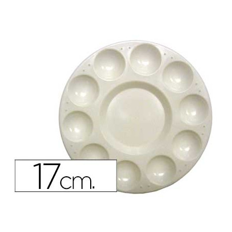 PALETA PLASTICO ARTIST CIRCULAR CON 10 HUECOS 17 CM DIAMETRO