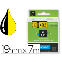 CINTA DYMO NEGRO AMARILLO 9MM X 7 MT D1