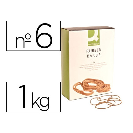 GOMILLAS ELASTICAS Q-CONNECT 1000 GR NUMERO 6 60 X 2 MM