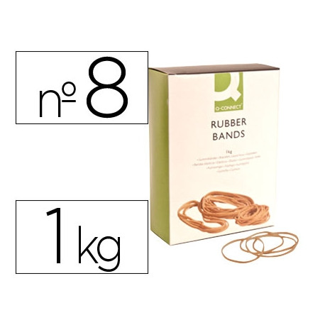 GOMILLAS ELASTICAS Q-CONNECT 1000 GR NUMERO 8 80 X 2 MM