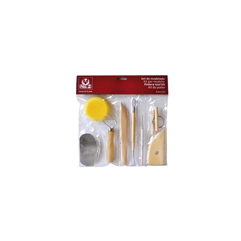 INSTRUMENTOS DE MODELAR ARCILLA SIO-2 SET DE 8 PIEZAS