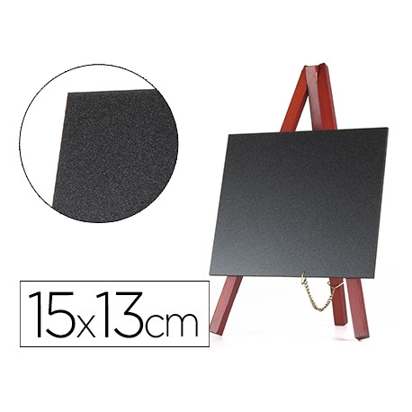 PIZARRA NEGRA LIDERPAPEL CABALLETE MADERA SUPERFICIE PARA ROTULADORES TIPO TIZA 15X13CM JUEGO 3 UNID