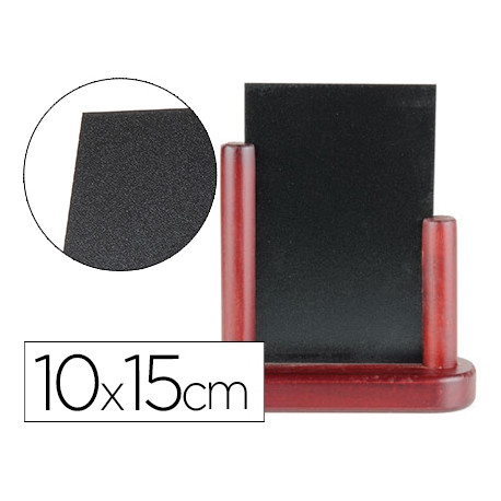 PIZARRA NEGRA LIDERPAPEL DOBLE CARA DE MADERA CON SUPERFICIE PARA ROTULADORES TIPO TIZA 10X15CM