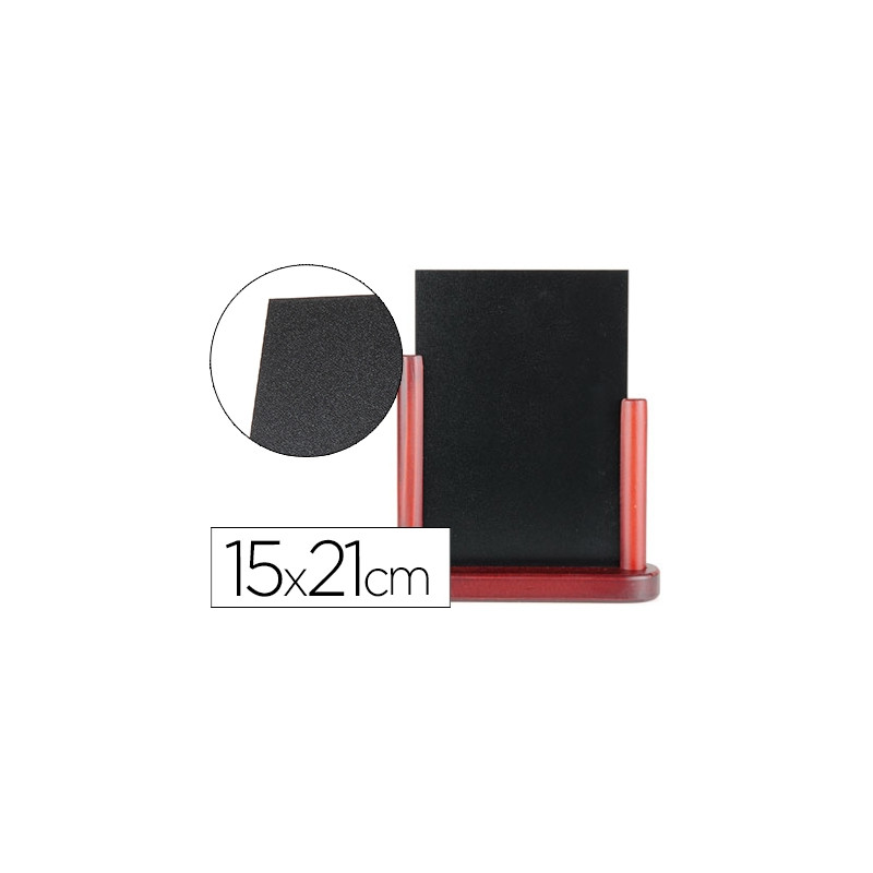 PIZARRA NEGRA LIDERPAPEL DOBLE CARA DE MADERA CON SUPERFICIE PARA ROTULADORES TIPO TIZA 15X21CM