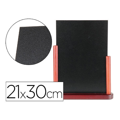 PIZARRA NEGRA LIDERPAPEL DOBLE CARA DE MADERA CON SUPERFICIE PARA ROTULADORES TIPO TIZA 21X30CM