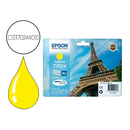 INK-JET EPSON STYLUS T7024 AMARILLO XL WP-4000 4500 CAPACIDAD 2400 PAG