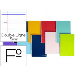 CUADERNO ESPIRAL LIDERPAPEL FOLIO SMART TAPA BLANDA 80H 60GR RAYADO MONTESSORI 5MM CON MARGEN COLORE