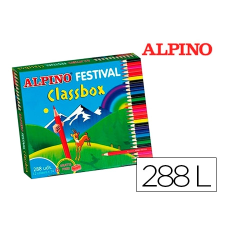 LAPICES DE COLORES ALPINO FESTIVAL CLASSBOX CAJA DE 288 UNIDADES 12 COLORES SURTIDOS