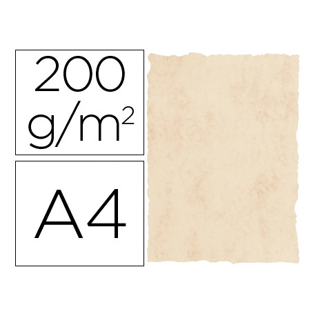 PAPEL PERGAMINO DIN A4 200 GR COLOR MARMOL BEIGE 