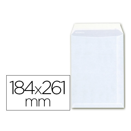 SOBRE AB-26 BOLSA CELULOSA BLANCO 184X261 MM CON TIRA DE SILICONA