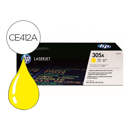 TONER HP 305A LASERJET M351/M451/M375/M475 AMARILLO - 2600 PAG -