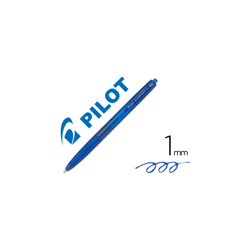 BOLIGRAFO PILOT SUPER GRIP G AZUL RETRACTIL SUJECION DE CAUCHO TINTA BASE DE ACEITE