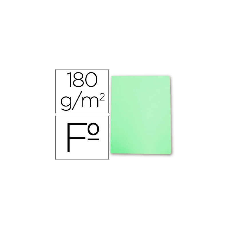 SUBCARPETA CARTULINA GIO FOLIO VERDE PASTEL 180 G/M2