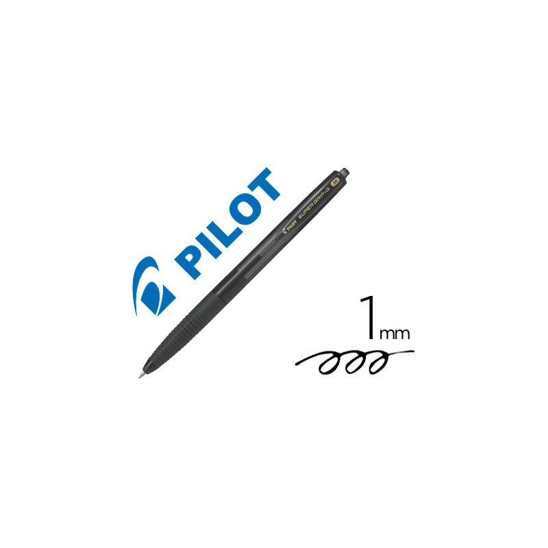 BOLIGRAFO PILOT SUPER GRIP G NEGRO RETRACTIL SUJECION DE CAUCHO TINTA BASE DE ACEITE