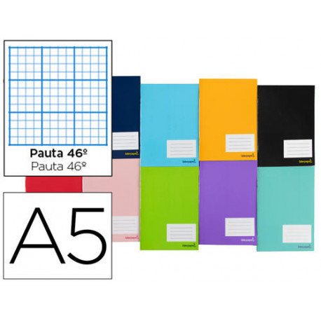 LIBRETA LIDERPAPEL SMART A5 32 HOJAS 60 G/M2 RAYADO N 46 COLORES SURTIDO