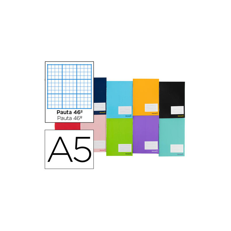 LIBRETA LIDERPAPEL SMART A5 32 HOJAS 60 G/M2 RAYADO N 46 COLORES SURTIDO