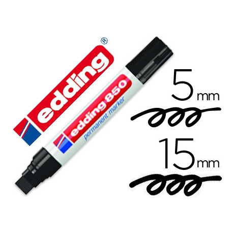 ROTULADOR EDDING MARCADOR PERMANENTE 850 NEGRO PUNTA BISELADA 5-15 MM RECARGABLE