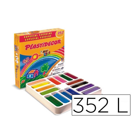 LAPICES CERA PLASTIDECOR SCHOOL PACK DE 352 UNIDADES COLORES SURTIDOS 16 X COLOR