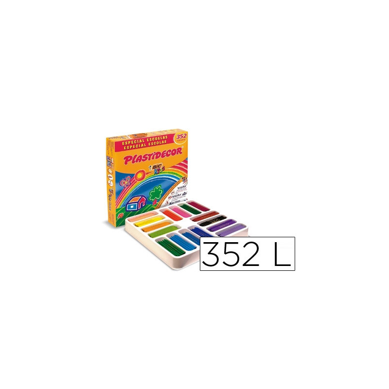 LAPICES CERA PLASTIDECOR SCHOOL PACK DE 352 UNIDADES COLORES SURTIDOS 16 X COLOR