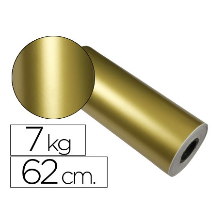 PAPEL DE REGALO VERJURADO STAR ORO BOBINA ANCHO 62 CM PESO 7 KG