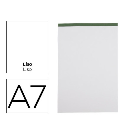 BLOC NOTAS LIDERPAPEL LISO A7 80 HOJAS 60 G/M2 PERFORADO SIN TAPA