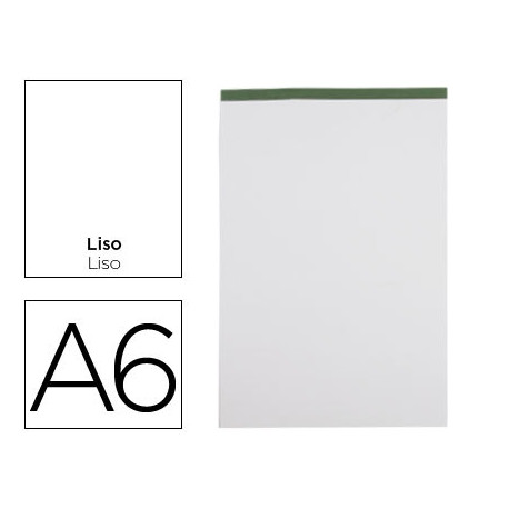 BLOC NOTAS LIDERPAPEL LISO A6 80 HOJAS 60 G/M2 PERFORADO SIN TAPA