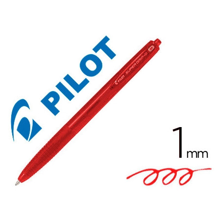 BOLIGRAFO PILOT SUPER GRIP G ROJO RETRACTIL SUJECION DE CAUCHO TINTA BASE DE ACEITE