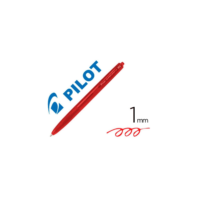 BOLIGRAFO PILOT SUPER GRIP G ROJO RETRACTIL SUJECION DE CAUCHO TINTA BASE DE ACEITE