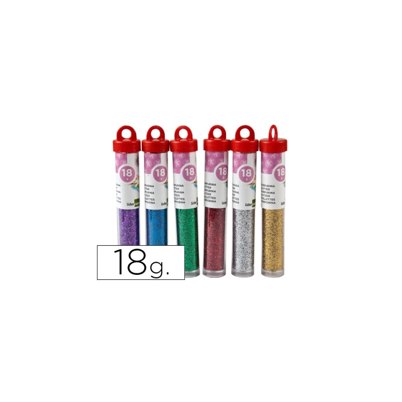 PURPURINA LIDERPAPEL FANTASIA COLORES METALICOS SURTIDOS BOTE DE 18 GR