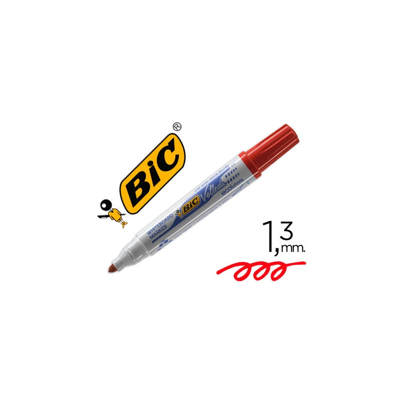 ROTULADOR BIC VELLEDA PARA PIZARRA ROJO PUNTA REDONDA 1,3 MM