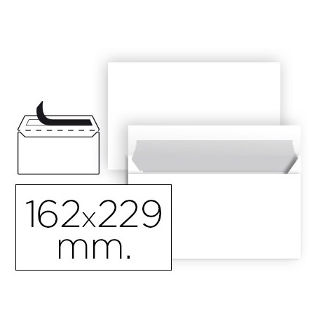 SOBRE LIDERPAPEL N 11 BLANCO DIN C5 162X229 MM TIRA DE SILICONA PAQUETE DE 25 UNIDADES