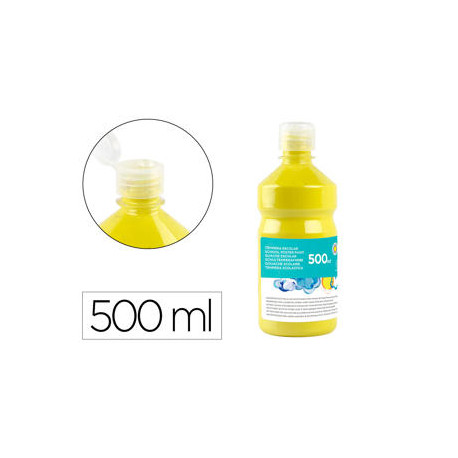 TEMPERA LIQUIDA LIDERPAPEL ESCOLAR 500 ML AMARILLO LIMON