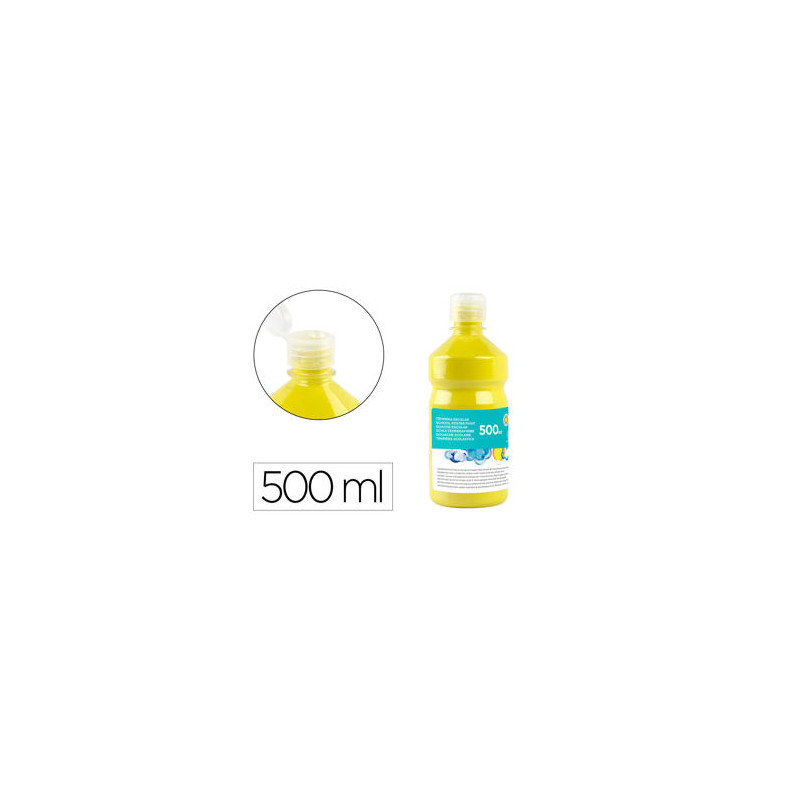 TEMPERA LIQUIDA LIDERPAPEL ESCOLAR 500 ML AMARILLO LIMON