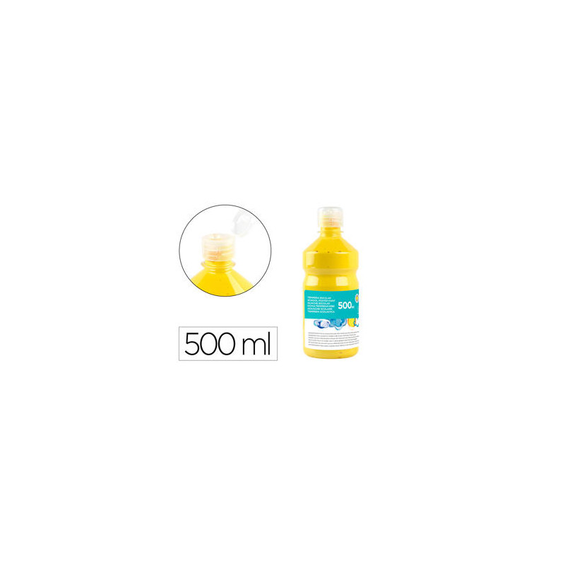 TEMPERA LIQUIDA LIDERPAPEL ESCOLAR 500 ML AMARILLO