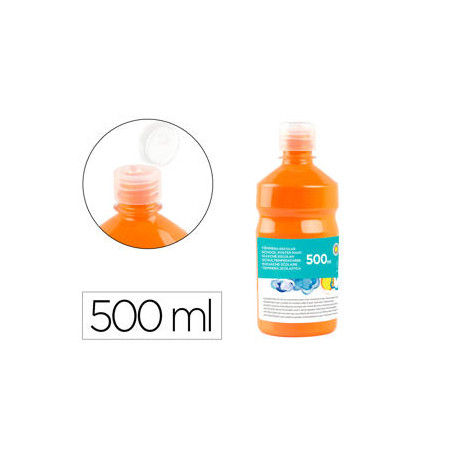 TEMPERA LIQUIDA LIDERPAPEL ESCOLAR 500 ML NARANJA