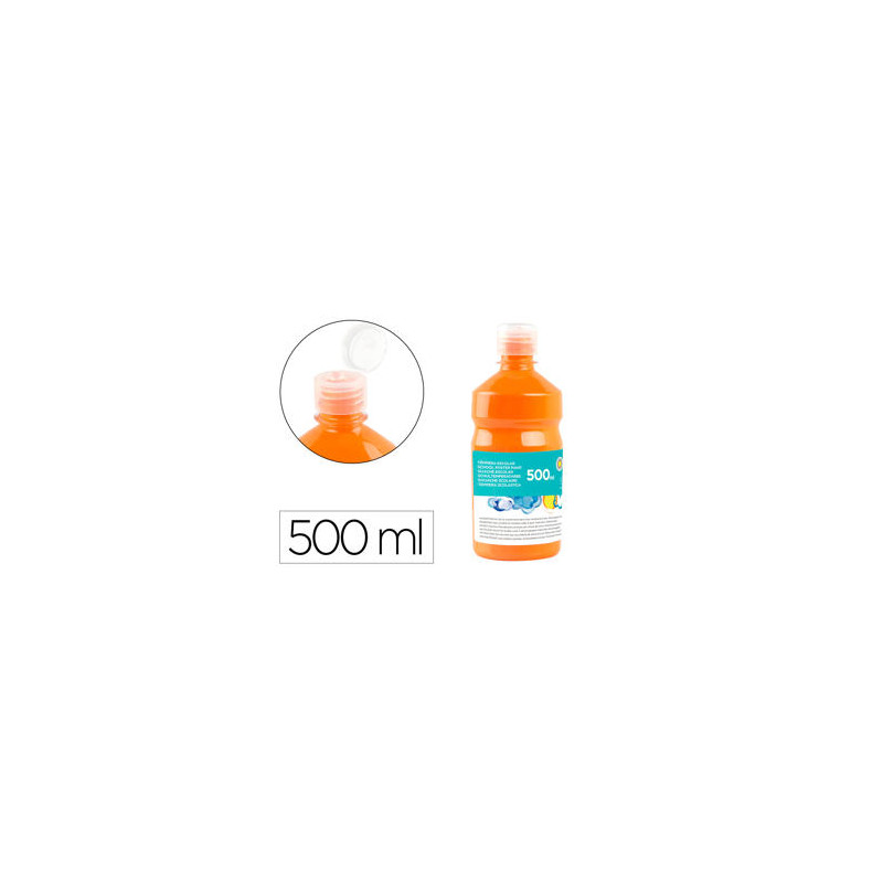 TEMPERA LIQUIDA LIDERPAPEL ESCOLAR 500 ML NARANJA