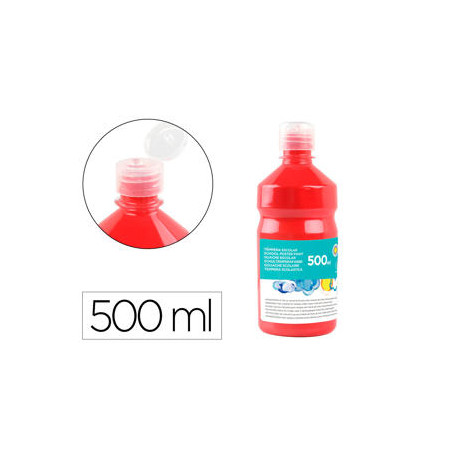 TEMPERA LIQUIDA LIDERPAPEL ESCOLAR 500 ML ROJO