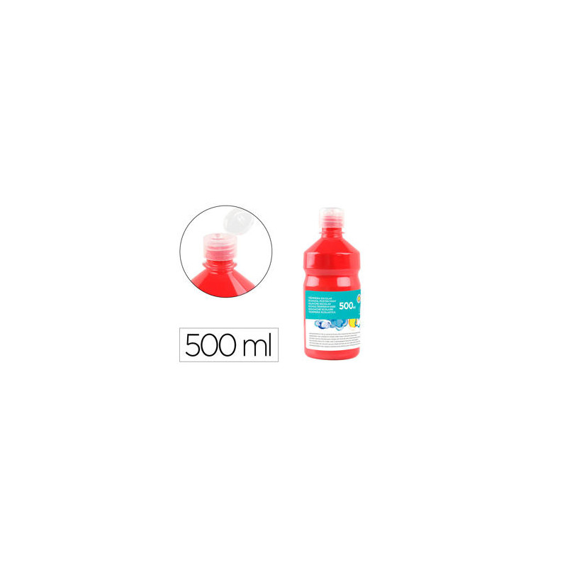 TEMPERA LIQUIDA LIDERPAPEL ESCOLAR 500 ML ROJO