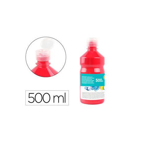 TEMPERA LIQUIDA LIDERPAPEL ESCOLAR 500 ML ROJO ESCARLATA