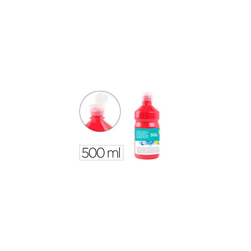 TEMPERA LIQUIDA LIDERPAPEL ESCOLAR 500 ML ROJO ESCARLATA