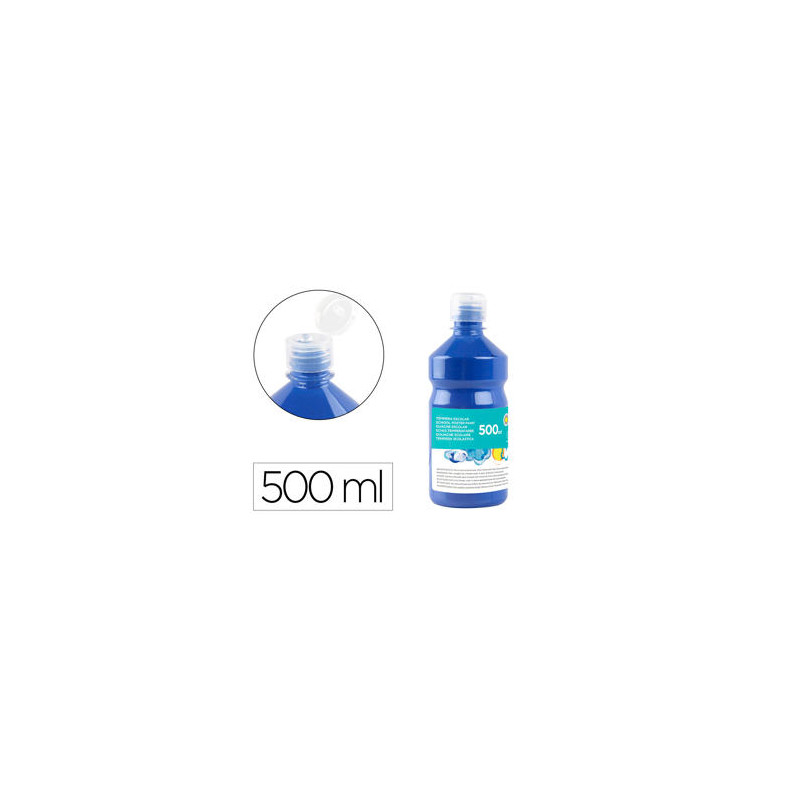 TEMPERA LIQUIDA LIDERPAPEL ESCOLAR 500 ML AZUL MARINO