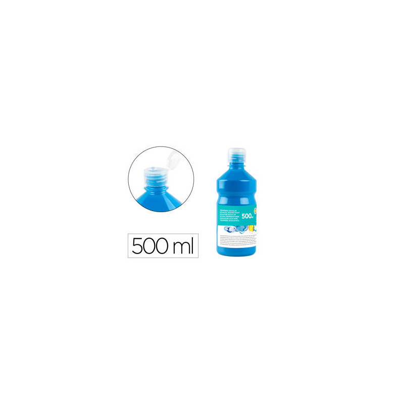 TEMPERA LIQUIDA LIDERPAPEL ESCOLAR 500 ML AZUL