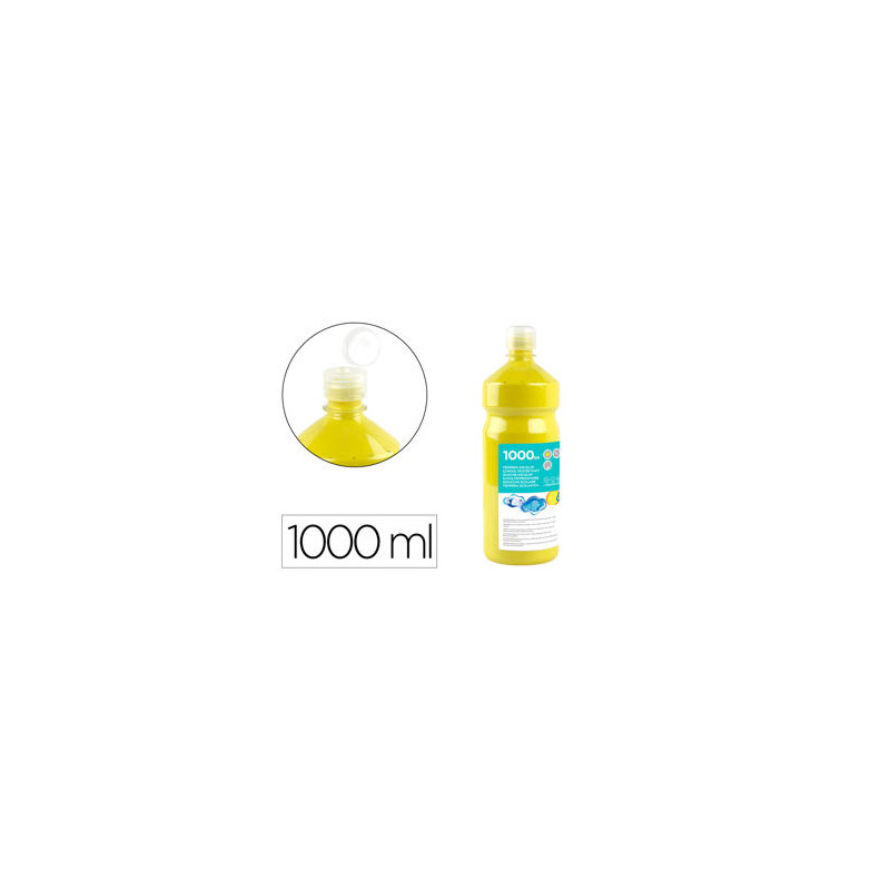 TEMPERA LIQUIDA LIDERPAPEL ESCOLAR 1000 ML AMARILLO LIMON