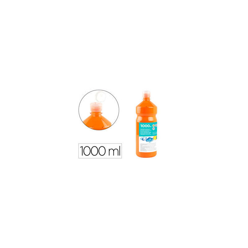 TEMPERA LIQUIDA LIDERPAPEL ESCOLAR 1000 ML NARANJA