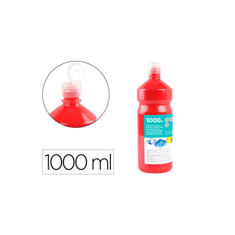 TEMPERA LIQUIDA LIDERPAPEL ESCOLAR 1000 ML ROJO